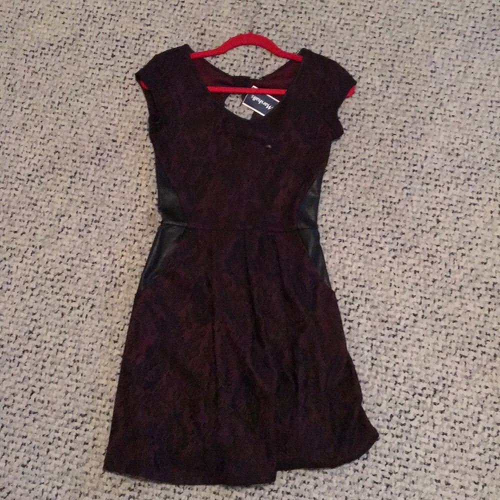A black and dark red dress